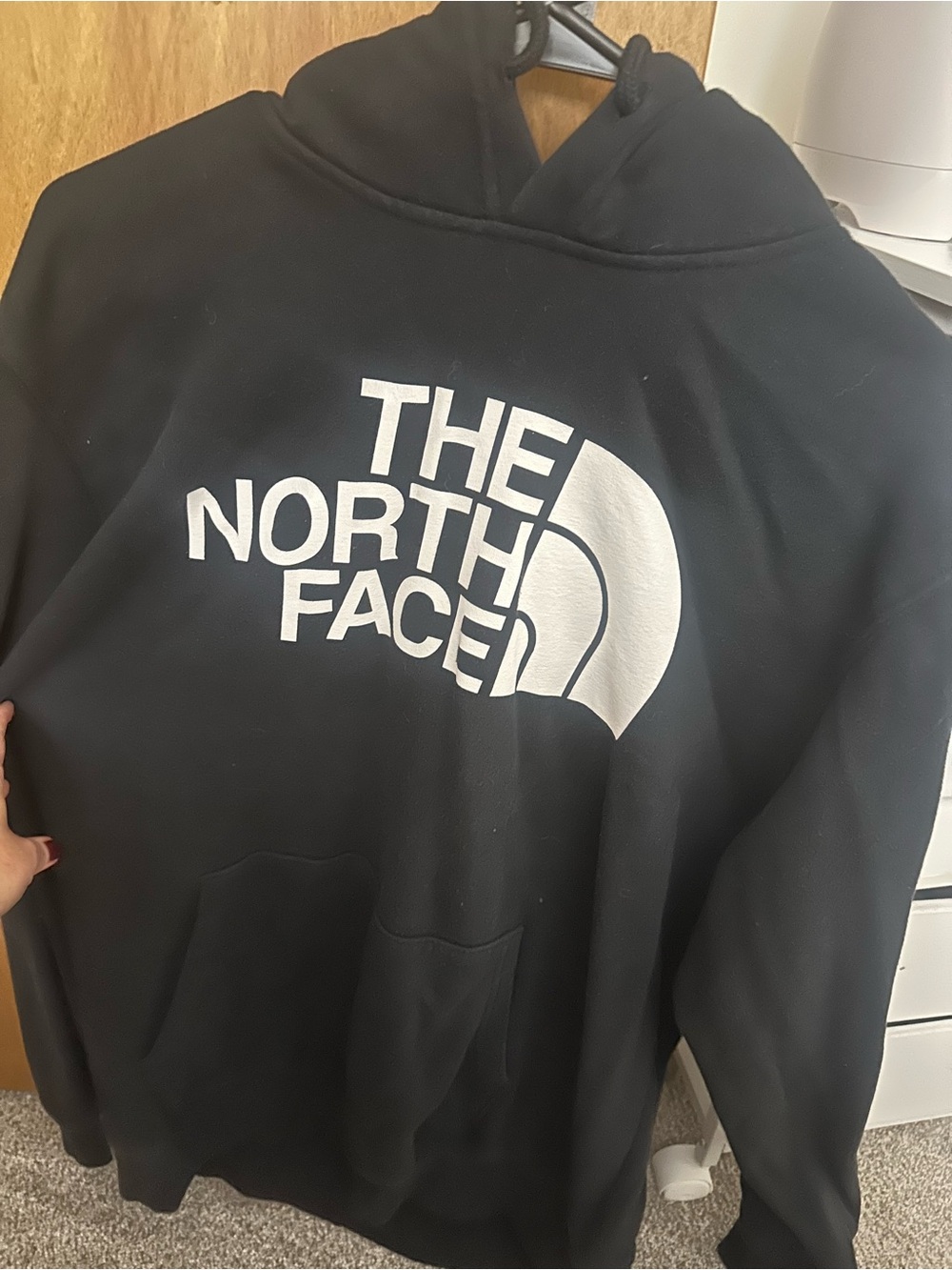 The North Face Black Crewneck Hoodie with White Logo